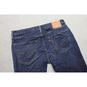 Levi's 502 Tapered Jeans Mens 36x29 Blue Dark Wash Denim Stretch Comfort Western